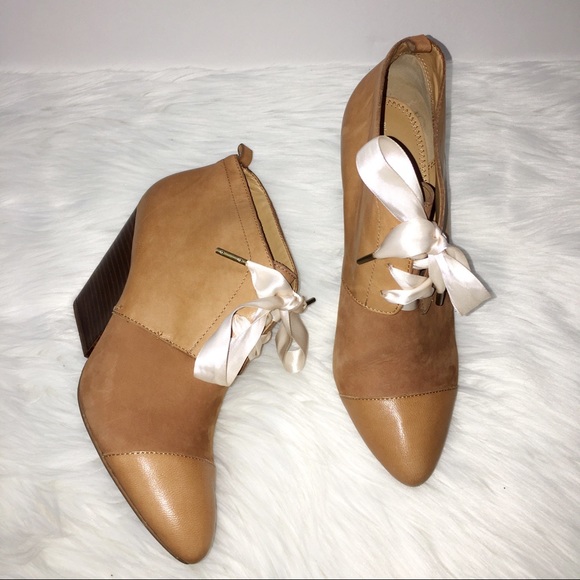 Anthropologie Shoes - Anthropologie | Suede Wedge Lace Up Booties 9M